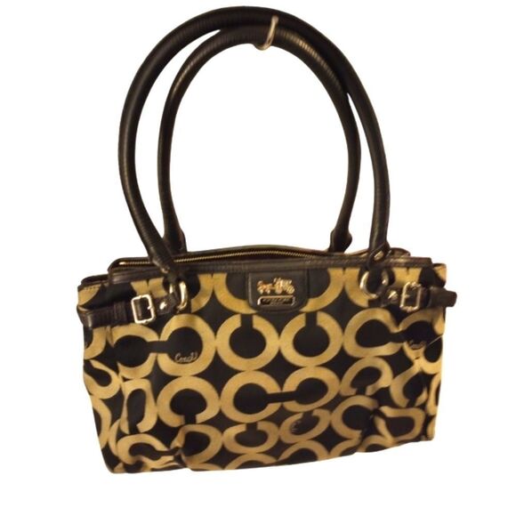 - Coach hand bag w double handle & two top zipper compartments - Picture 1 of 13